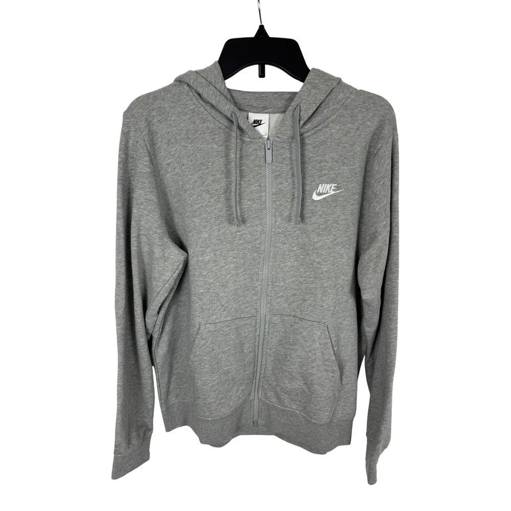 Nike Full‎ Zip Hoodie Women's Large Gray Sweatshirt Hooded Jacket